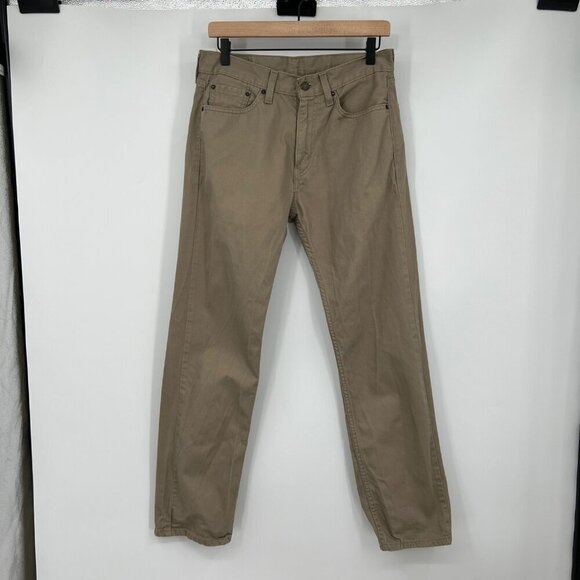 Levi’s 505 Mens Tan Twill Jeans Pants Classic Straight Reg Fit Size 30 X 30 - Picture 1 of 8